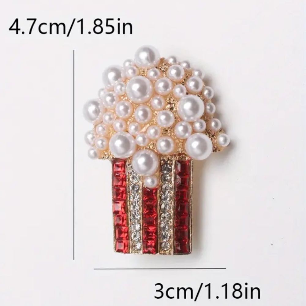 ✨🆕✨ Retro Creative Full Rhinestone Popcorn Brooch✨ - Picture 6 of 10